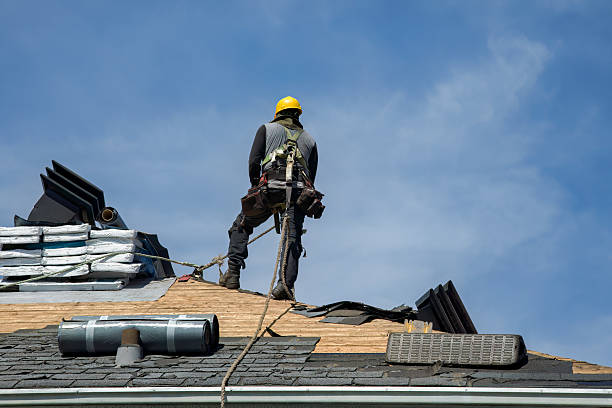 Professional Gutter Installation technician working in Courtland, MN